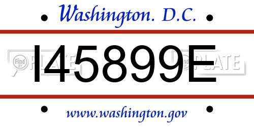 I45899E District Of Columbia License Plate