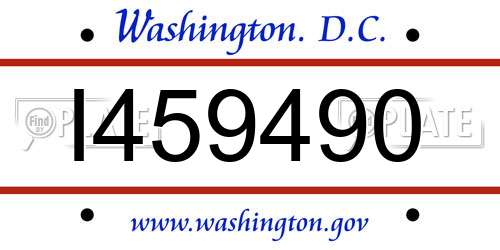 I459490 District Of Columbia License Plate