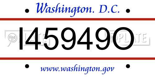 I45949O District Of Columbia License Plate
