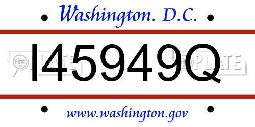 I45949Q District Of Columbia License Plate