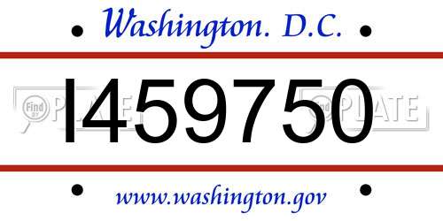 I459750 District Of Columbia License Plate