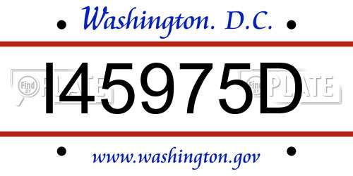I45975D District Of Columbia License Plate