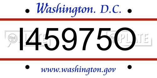 I45975O District Of Columbia License Plate