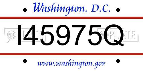 I45975Q District Of Columbia License Plate