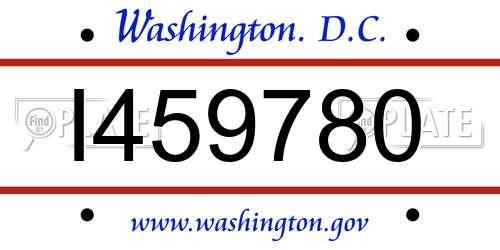 I459780 District Of Columbia License Plate