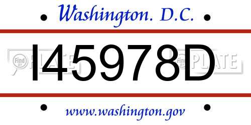 I45978D District Of Columbia License Plate