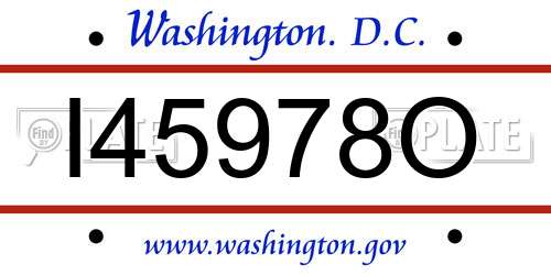 I45978O District Of Columbia License Plate