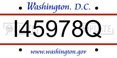 I45978Q District Of Columbia License Plate
