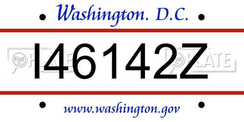 I46142Z District Of Columbia License Plate