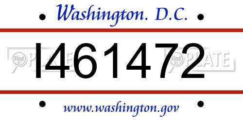 I461472 District Of Columbia License Plate