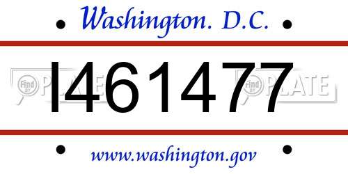 I461477 District Of Columbia License Plate