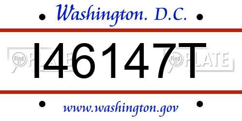 I46147T District Of Columbia License Plate