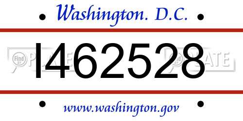 I462528 District Of Columbia License Plate