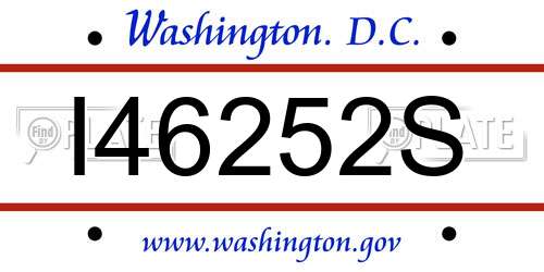 I46252S District Of Columbia License Plate