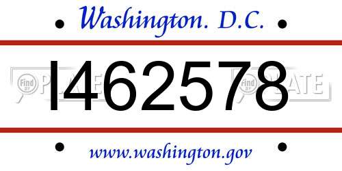I462578 District Of Columbia License Plate