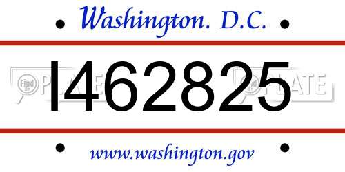 I462825 District Of Columbia License Plate