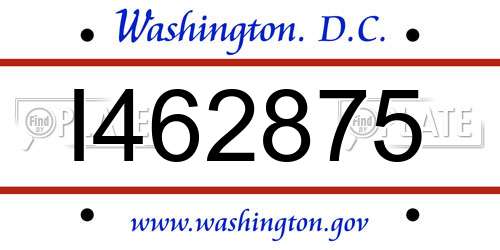 I462875 District Of Columbia License Plate
