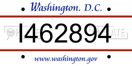 I462894 District Of Columbia License Plate