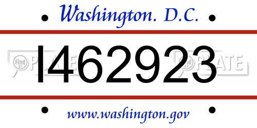 I462923 District Of Columbia License Plate