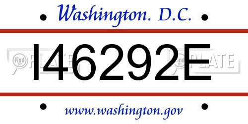 I46292E District Of Columbia License Plate