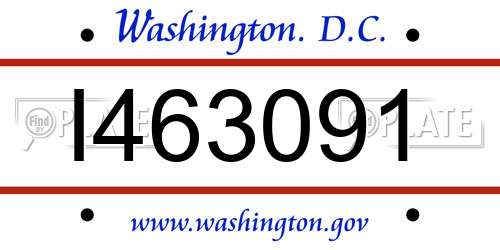 I463091 District Of Columbia License Plate
