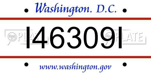 I46309I District Of Columbia License Plate