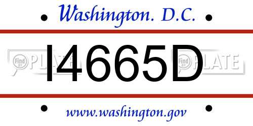 I4665D District Of Columbia License Plate