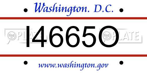 I4665O District Of Columbia License Plate
