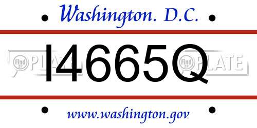 I4665Q District Of Columbia License Plate