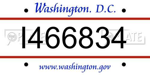 I466834 District Of Columbia License Plate