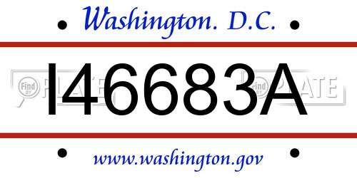 I46683A District Of Columbia License Plate