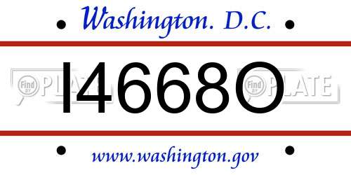 I4668O District Of Columbia License Plate