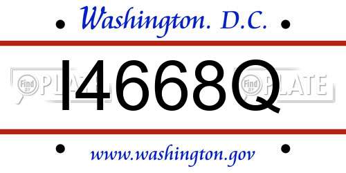 I4668Q District Of Columbia License Plate