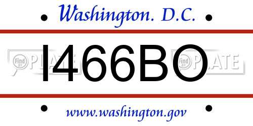I466BO District Of Columbia License Plate