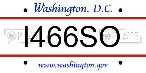 I466SO District Of Columbia License Plate