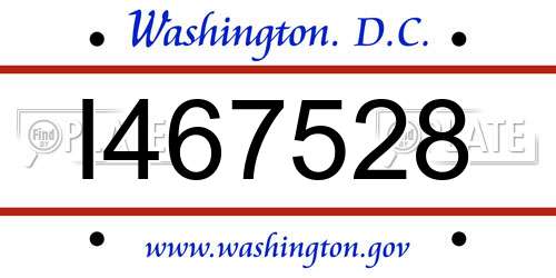 I467528 District Of Columbia License Plate