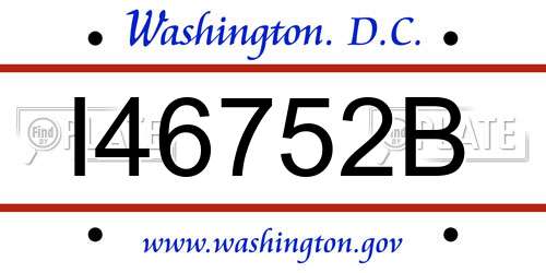 I46752B District Of Columbia License Plate