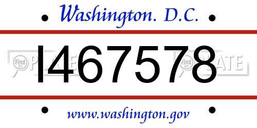I467578 District Of Columbia License Plate