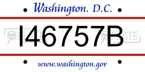 I46757B District Of Columbia License Plate