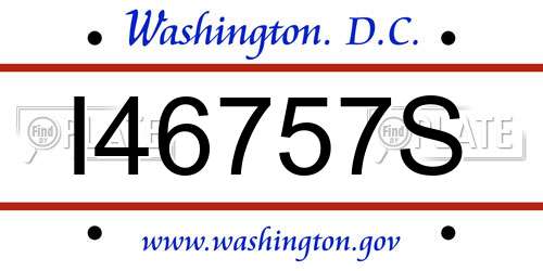 I46757S District Of Columbia License Plate