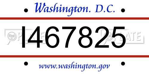 I467825 District Of Columbia License Plate