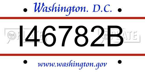 I46782B District Of Columbia License Plate