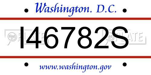 I46782S District Of Columbia License Plate