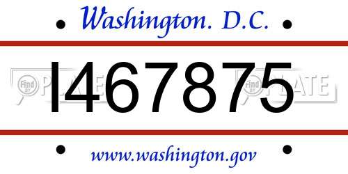 I467875 District Of Columbia License Plate