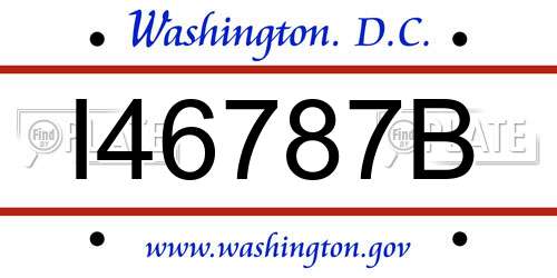 I46787B District Of Columbia License Plate