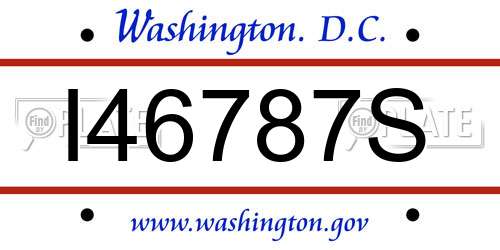 I46787S District Of Columbia License Plate