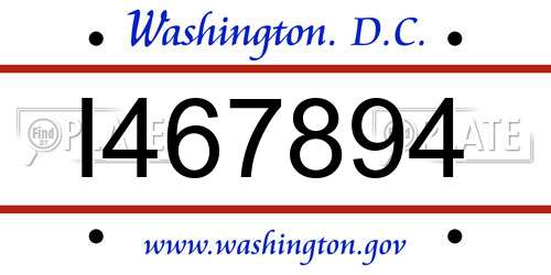 I467894 District Of Columbia License Plate