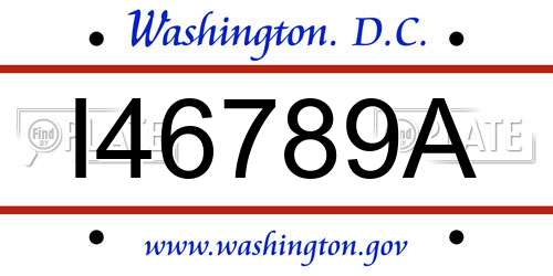 I46789A District Of Columbia License Plate
