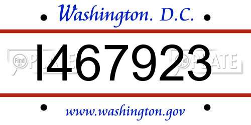 I467923 District Of Columbia License Plate