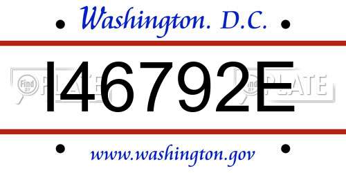 I46792E District Of Columbia License Plate